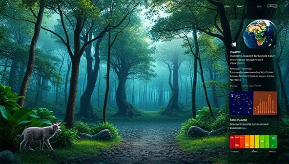 An immersive virtual forest setting with interactive elements showcasing wildlife, conservation efforts, and local community projects, fostering a sense of environmental stewardship and global connectivity.