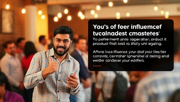 An engaging social media post featuring a local influencer endorsing a product or service, with a strong community engagement and authenticity evident in the content, reflecting the essence of local influencer marketing.