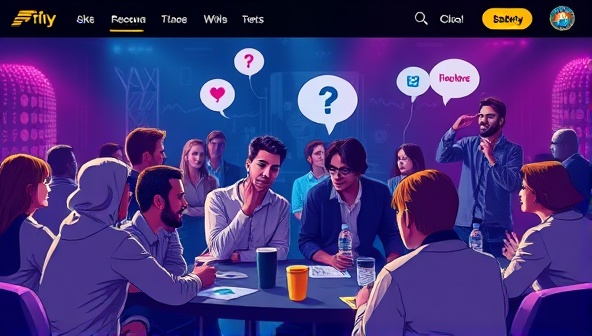 An interactive platform interface showcasing users engaging in lively discussions, sharing betting insights, and placing bets together, creating a dynamic and engaging social betting community.