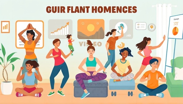 An energetic and dynamic visual depiction of virtual fitness challenges, featuring diverse participants engaging in various workout activities from home, accompanied by motivational graphics and progress trackers, inspiring a sense of health, vitality, and community.