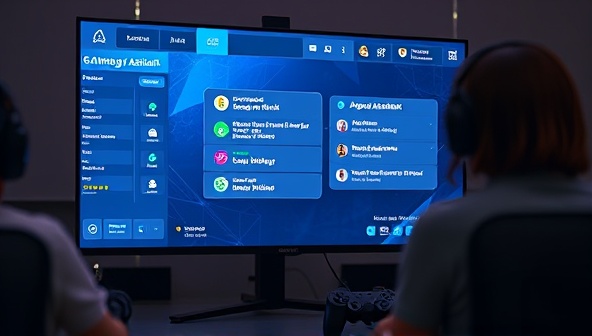 An AI-powered gaming assistant interface displayed on a screen, providing real-time advice and strategies to a player engaged in a competitive gaming session, illustrating the dynamic and interactive nature of the AI-powered gaming assistant subscription service.