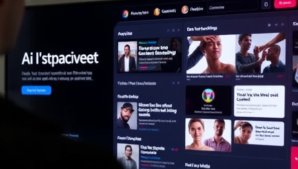 An AI interface analyzing user interactions on a website, displaying personalized content recommendations and dynamic elements based on individual preferences, creating a seamless and engaging user experience with PersonaSite AI.