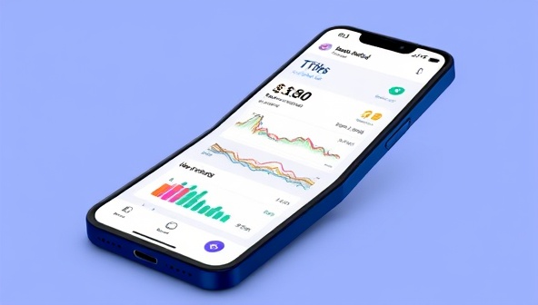 An illustration of a smartphone screen displaying the WealthPal chatbot interface, with colorful graphs, budgeting tips, and investment recommendations, showcasing the user-friendly and informative nature of the AI-powered tool.