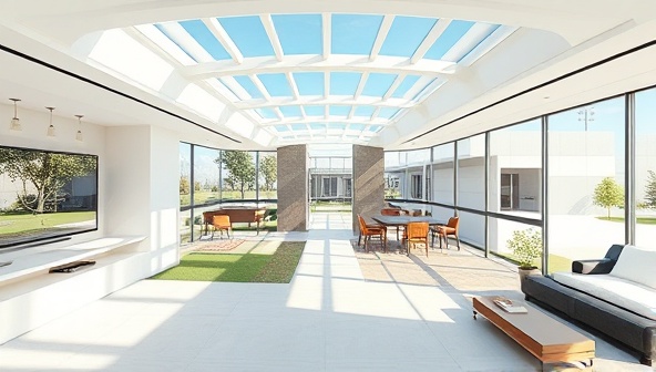 An immersive virtual tour experience of a modern architectural project, featuring realistic 3D renders of interior spaces, outdoor landscapes, and detailed building elements, illustrating the power of architectural visualization services in showcasing design concepts.