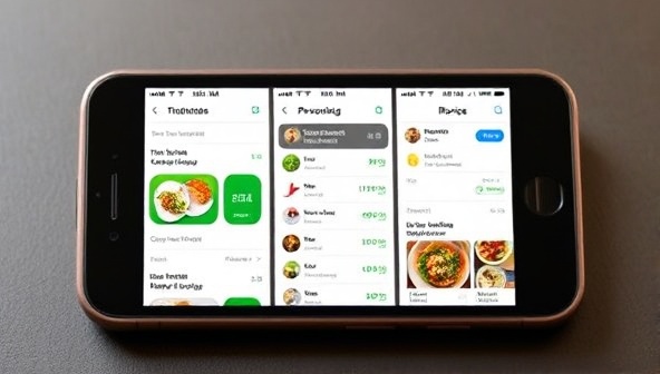 A smartphone displaying the NutriFuse app interface with personalized meal plans, nutrient breakdowns, and recipe suggestions, showcasing the convenience and customization features of the nutritional meal planning app.