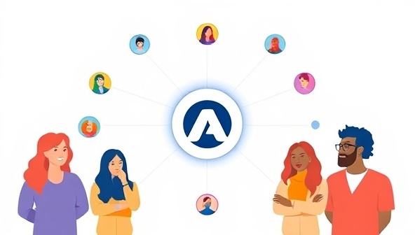 An online platform interface showcasing a brand logo connecting with various micro influencers from diverse backgrounds, symbolizing collaboration and diversity in influencer marketing.