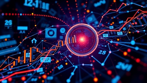 A dynamic visualization of interconnected data points and analytics graphs representing insights derived from mining operations, overlaid with futuristic technology elements, symbolizing the transformative impact of data analytics consultancy by DataMine Insights.