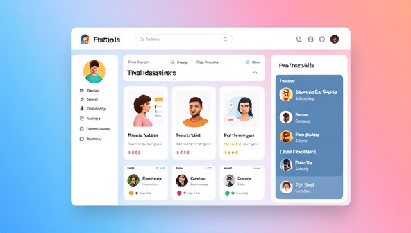 An interactive online platform interface displaying user profiles of skill providers and learners, with a virtual marketplace where users can browse skills, schedule sessions, and leave reviews, emphasizing the collaborative and community-driven nature of the skill-sharing hub.