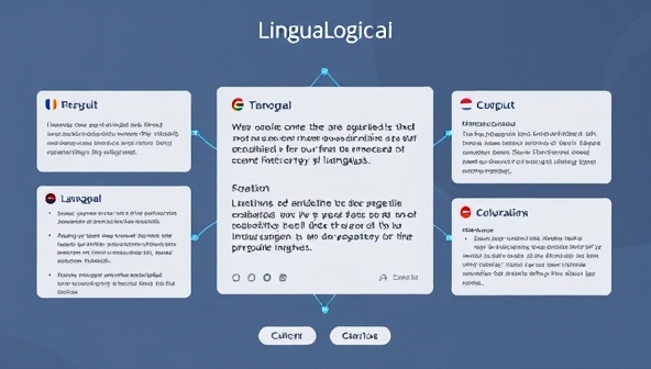 A visual representation of the LinguaLogic AI platform in action, showcasing a dynamic interface with multilingual text inputs and outputs, real-time translation suggestions, and cultural context indicators, demonstrating the cutting-edge technology and user-friendly design of the service for clients seeking high-quality language solutions.