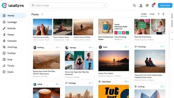 An aesthetic display of a social media content curation platform dashboard, featuring a range of curated posts, captivating visuals, and engaging captions tailored to different brand styles and themes, illustrating the personalized and professional content curation service offered through the subscription.