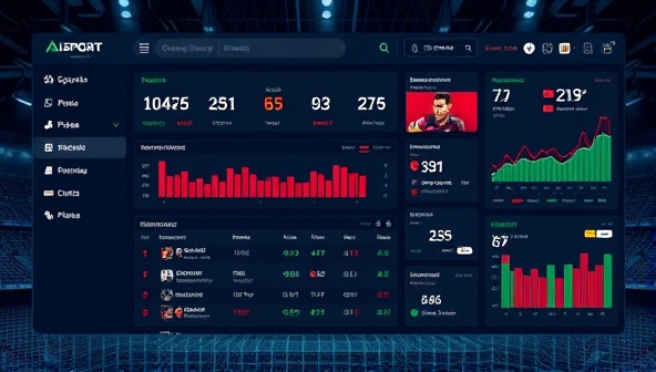 An AI interface displaying a dynamic dashboard with live sports data, player statistics, and betting odds, accompanied by visual cues indicating recommended bets and strategies, showcasing the cutting-edge technology and predictive capabilities of the platform.