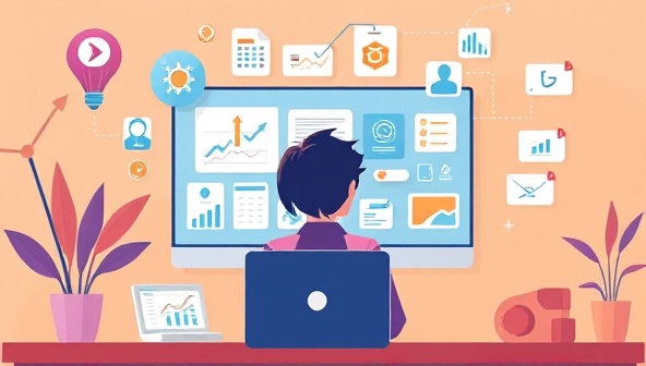 An inspiring digital illustration showcasing a professional receiving virtual career coaching, with a diverse set of career tools and resources displayed on a virtual desktop, symbolizing career growth, empowerment, and personalized guidance in the digital age.