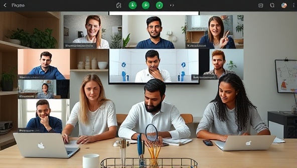 An online workshop scene featuring a diverse group of participants engaging in a virtual water conservation tutorial, with visuals of water-saving techniques and interactive Q&A sessions, creating an immersive learning experience.