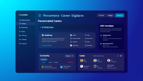 An AI-powered career guidance platform interface displaying personalized career recommendations, job matches, and skill-building opportunities for users, illustrating the innovative and tailored approach of CareerNexa AI in career development.