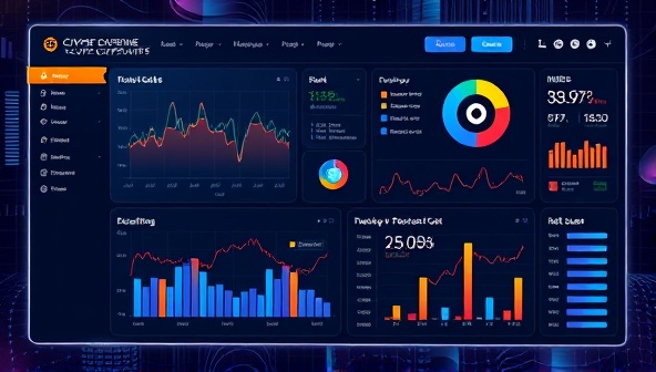 An innovative digital interface displaying a dynamic cryptocurrency portfolio dashboard with interactive charts, performance indicators, and real-time market data, reflecting the platform's advanced capabilities in managing and optimizing digital asset investments with ease and precision.