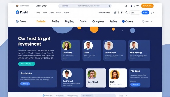 An engaging digital platform interface showcasing diverse investment opportunities and profiles of peer investors, with a transparent and user-friendly design that encourages trust and collaboration among members.