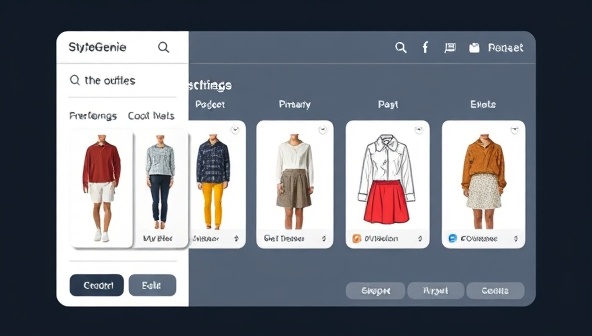 An AI interface displaying a variety of outfit suggestions based on user preferences, showcasing the convenience and personalized experience offered by StyleGenie AI's personal shopping assistant.