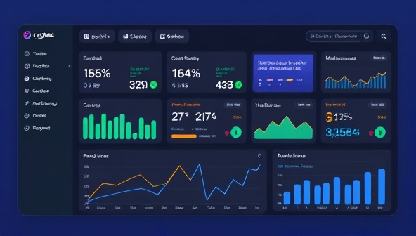 An illustrative image of a digital dashboard displaying property performance metrics, maintenance requests, and rental income graphs, symbolizing the efficiency and convenience of the digital property management platform.