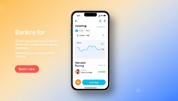 A modern and sleek banking app interface designed for freelancers, featuring tools for invoicing, expense tracking, and retirement planning, conveying convenience and tailored financial solutions for the freelance workforce, attracting independent professionals and gig workers.