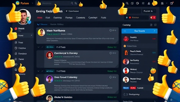 A vibrant online forum interface displaying interactive betting discussions, user profiles, and trending betting topics, surrounded by virtual speech bubbles and thumbs-up emojis, illustrating a lively and engaging social betting community.