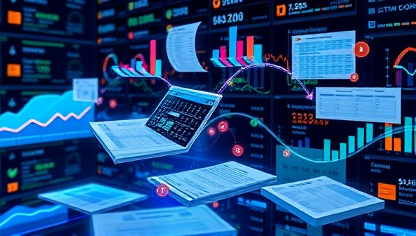 An innovative data visualization of TaxSense Analytics in action, displaying dynamic tax optimization algorithms at work, with financial data streams, tax forms, and savings projections cascading across a digital interface, symbolizing the precision and efficiency of the data-driven tax optimization tool.