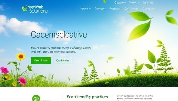 A visually appealing website design featuring elements of nature, sustainability, and eco-friendly practices, showcasing the green and environmentally conscious approach of GreenWeb Solutions in web design services.
