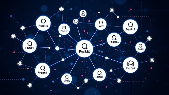 An illustration of interconnected nodes representing different skills and job preferences, with AI algorithms processing the data to create optimal matches, symbolizing the advanced technology behind the talent matching platform.