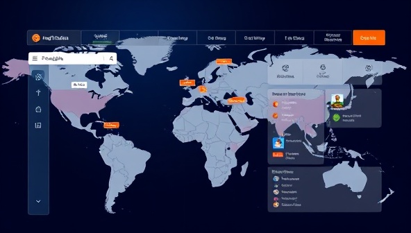 An engaging visual of a digital freight booking platform interface with a map displaying real-time shipments, carrier profiles, and transaction details, highlighting efficiency, transparency, and global connectivity in cargo transportation.