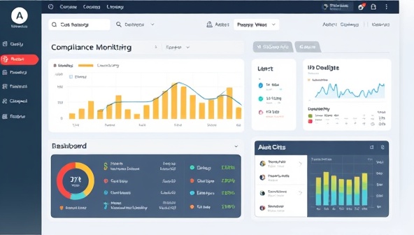 An illustration of a dashboard displaying compliance monitoring metrics, upcoming deadlines, and alerts, highlighting the convenience and effectiveness of the subscription-based compliance monitoring platform for businesses.