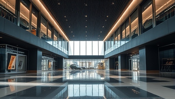 An image of a sleek and modern architectural interior captured by a professional photographer, showcasing the exquisite details, lighting effects, and spatial composition that define the quality of photography services available on ArchSnap Hub's online marketplace.