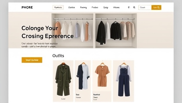 A sleek, modern website interface showing a virtual closet with interactive clothing items and outfit suggestions, reflecting a high-tech and personalized styling experience.
