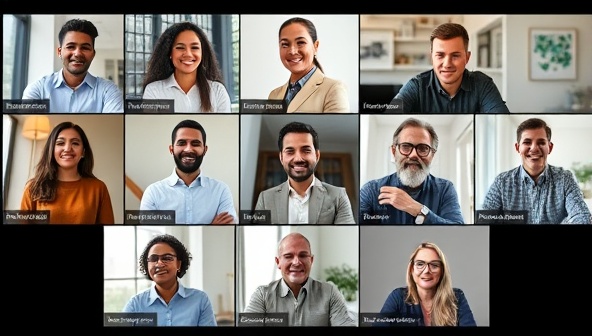 A diverse group of individuals engaging with WealthWise Advisor's financial planners in a virtual meeting setting, discussing investment strategies, retirement planning, and wealth management tips, symbolizing the inclusive and personalized nature of the subscription-based service.