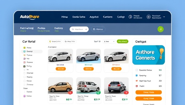 An online car rental platform showcasing a variety of vehicle options, pricing details, and availability status, with a user-friendly interface and advanced search filters, providing a seamless and convenient booking experience with AutoShare Connect.