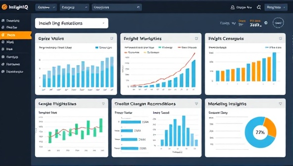 A data visualization dashboard displaying real-time marketing insights and analytics, with interactive charts and graphs showcasing the depth and breadth of data-driven recommendations offered by InsightIQ Subscriptions.
