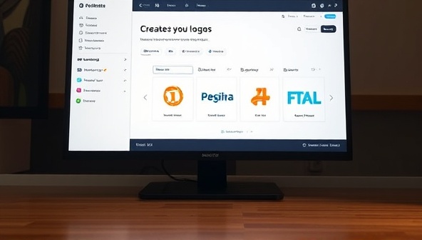 An AI-powered logo generation process displayed on a digital screen, showcasing the customization options and instant logo previews, highlighting the simplicity and efficiency of creating logos with the innovative tool, sparking creativity and brand identity exploration.