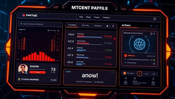 A futuristic interface displaying dynamic customer profiles being automatically updated and analyzed by AI algorithms, with personalized marketing content being generated in real-time, symbolizing data-driven marketing innovation.