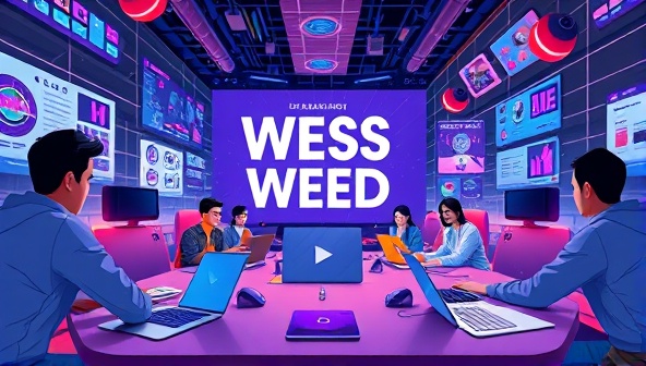 An animated scene of designers immersed in a virtual world, competing in a web design challenge surrounded by futuristic design tools and elements, capturing the excitement and creativity of the gamified platform.