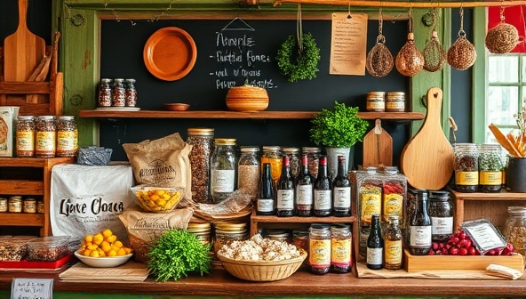 An inviting digital marketplace layout showcasing a variety of homemade goods, artisanal treats, and specialty products, creating an online destination for culinary enthusiasts to discover and support local creators through Homemade Harvest Hub.