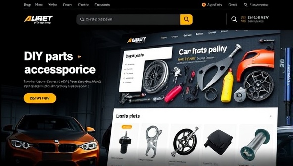 An engaging visual of the online marketplace homepage showcasing a variety of car parts and accessories, with user-friendly navigation and search features, highlighting the diverse selection and quality offerings available to DIY enthusiasts.