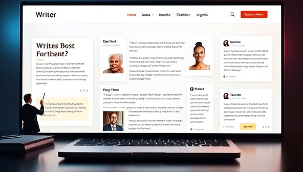 An imaginative visualization of a writer's digital portfolio displayed on a sleek and modern website interface, featuring captivating writing samples, testimonials from satisfied clients, and interactive elements that showcase the writer's versatility and expertise, creating a powerful online presence for writers.