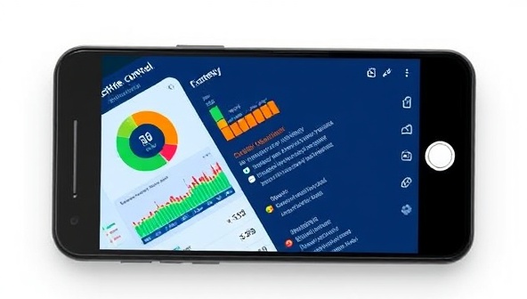An interactive smartphone screen displaying the EcoHive Control app interface with colorful energy usage graphs, smart home device integration options, and personalized energy-saving recommendations, illustrating convenience and sustainability at fingertips.