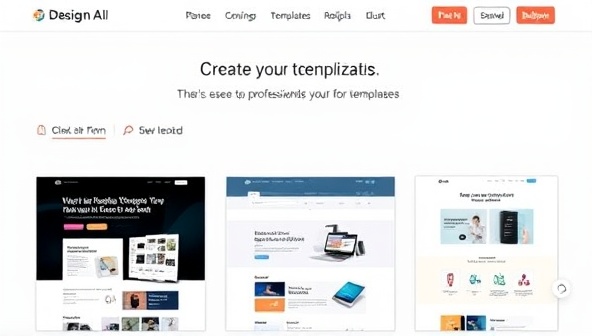 A sleek and modern interface of the DesignAI platform showcasing various website design templates with customizable options, demonstrating the ease and efficiency of creating professional websites.