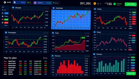 An interactive digital interface displaying stock market charts, portfolio performance metrics, and virtual trading simulations, with animated stock tickers and financial news updates, creating a dynamic and immersive stock market gaming experience for users on the platform.