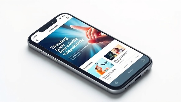 An artistic representation of a smartphone displaying a beautifully designed mobile website interface with smooth navigation, engaging visuals, and responsive elements, illustrating the concept of mobile-first design for seamless user experiences on small screens in a visually appealing manner.