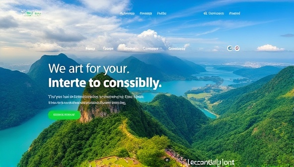 A vibrant and eco-conscious travel blog homepage featuring engaging articles, stunning green destinations, and interactive eco-friendly travel guides, inspiring readers to explore the world sustainably and responsibly.