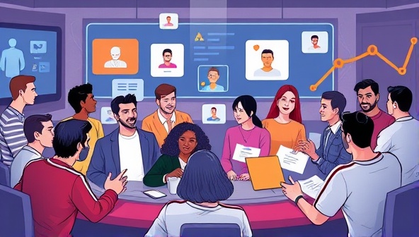 An illustration of a virtual community forum with users sharing betting insights, tips, and predictions in an engaging and interactive platform, showcasing the social aspect of the betting community.