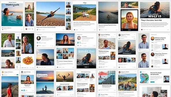 A collection of niche-specific social media content creations, including lifestyle posts, hobby videos, industry graphics, and community campaigns, displayed in a visually appealing collage to highlight the diversity and customization of niche content services.
