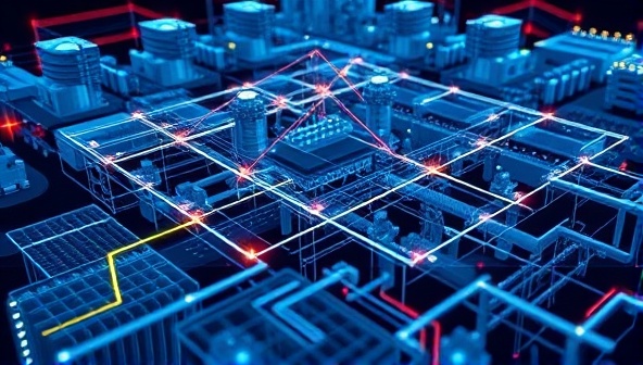 An innovative smart grid visualization tool displaying real-time energy flow and optimization algorithms in action.