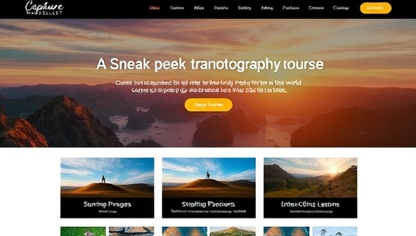 An online platform showcasing a sneak peek of the travel photography course, featuring stunning images, editing tools, and interactive lessons, capturing the essence of learning photography from anywhere in the world with Capture Wanderlust.