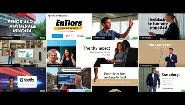 A dynamic video montage showing snippets of various video ads tailored to different industries and styles, highlighting the versatility and impact of personalized video ad creation through VidCraft Studio.